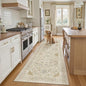 Madane Runner Rug 2'6''x8' Kitchen Runners, Printed Vintage Washable Hallway Rugs Soft Non-Slip Low Pile 2.5x8 ft Runners for Hallways Laundry Room Rug, Beige/Blue