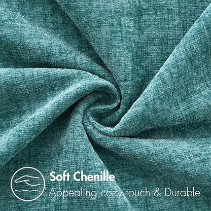 MIULEE Pack of 2 Teal Throw Pillow Covers 16x16 Inch Soft Chenille Pillow Covers for Sofa Living Room Couch Solid Dyed Cases