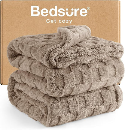 Bedsure GentleSoft King Size Blanket for Bed - Super Soft Cozy Blankets for Kids Girls, Large Fuzzy Fleece Throw for Bedroom Decor, Light Brown,108x90 Inches