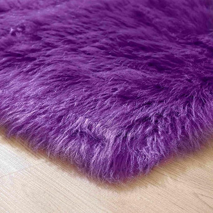 Goolela Purple Area Rug 8x10 Fluffy Fuzzy Furry Carpet for Bedroom Living Room Faux Sheepskin Fur Shaggy Rectangle
