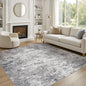 UERMEI Square Area Rugs : Washable 6x6 Neutral Modern Abstract Carpet for Living Room Bedroom - Soft Floor Mat with Non Slip Backing for Kitchen Nursery Dorms Farmhouse Home Decor - Grey