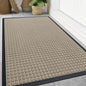 Smiry Front Door Mat Outside Entrance, Heavy Duty Natural Rubber Doormat, Non Slip, Trap Dirt and Moisture, Easy Clean, Low Profile Welcome Floor Mats for Indoor Outdoor Entry, 47x32 Inch, Beige