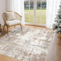 UERMEI Square Area Rugs : Washable 5x5 Neutral Modern Abstract Carpet for Living Room Bedroom - Soft Floor Mat with Non Slip Backing for Kitchen Nursery Dorms Farmhouse Home Decor - Brown/Grey/Red