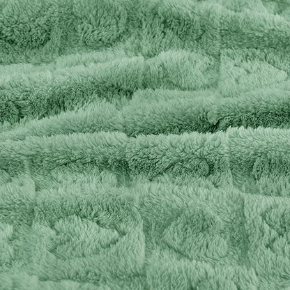 Yurhap Fleece Baby Blanket Heart Checkered, Ultra Soft Cozy Baby Blankets for Boys Girls, Fluffy Infant Toddler Newborn Receiving Gifts for Crib Stroller 30"x40" (Sage Green)