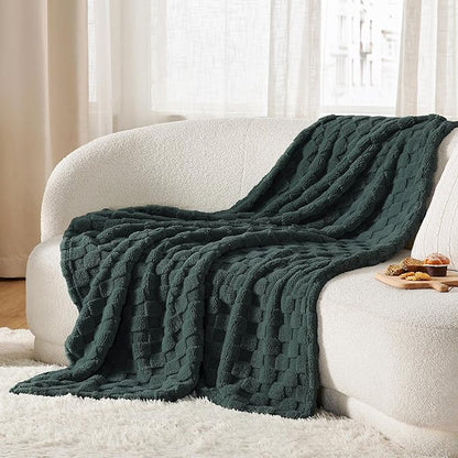 Bedsure GentleSoft Dark Green Spring Throw Blanket for Couch - Super Soft Cozy Blankets Gifts for Kids Girls, Cute Small Fleece Throws for Bedroom Home Decor, 50x70 Inches