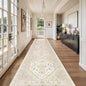 Washable Runner Rug 2.5x14, Non-Slip Long Kitchen Mats for Floor, Vintage Rug for Entryway, Soft Hallway Runner for Dining Room, Bedroom, Living Room(Cream/Beige,2.5'x14')