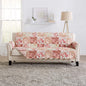 Great Bay Home Reversible Floral Patchwork Sofa Furniture Protector - Machine Washable, Scalloped Edge, Stain Resistant, Printed Furniture Cover for Dogs, Kids, and Pets (Burgundy/Taupe)