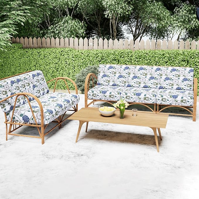 Smiry Printed Couch Cushion Covers, Stretch Soft Couch Covers for Sofa, Washable Non-Slip Sofa Slipcover Furniture Protector for Indoor and Outdoor (3 Pack, Light Green)