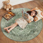 RELEANY Area Rugs 4ft Washable Non-Slip, Floral Vintage Distress Print Pattern Medallion Carpet for Living Room Bedroom Dining Room, Dark Green Gray