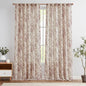 jinchan Linen Blend Curtain Floral Curtains for Living Room 108 Inch Length Farmhouse Brick Red Printed Curtain Rod Pocket Back Tab Peony Flower Patterned Drapes Curtains Set 2 Panels