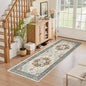 Madane Washable Runner Rug - 2x6 Rug Runners for Hallways 6 Foot Non Slip Vintage Kitchen Runner Rug Ultra-Thin Bathroom Runner Rugs Carpet Laundry Room Bedroom (2x6ft, Orange/Blue)