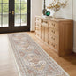 2x7 Runner Rug, Thin Entryway Non Slip Washable Rugs for Entryway, Runners for Hallways, Low Pile Vintage Soft Rugs for Living Room, Kitchen Bedroom Rug(Orange,2'x7')