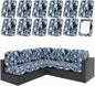 hyha 12Pcs Patio Cushion Covers, Stretch Outdoor Couch Cushion Covers, Washable Outdoor Chair/Sofa Slipcovers for Patio Furniture Cushions Protector with Elastic Bottom(Bluebell,Cover Only)
