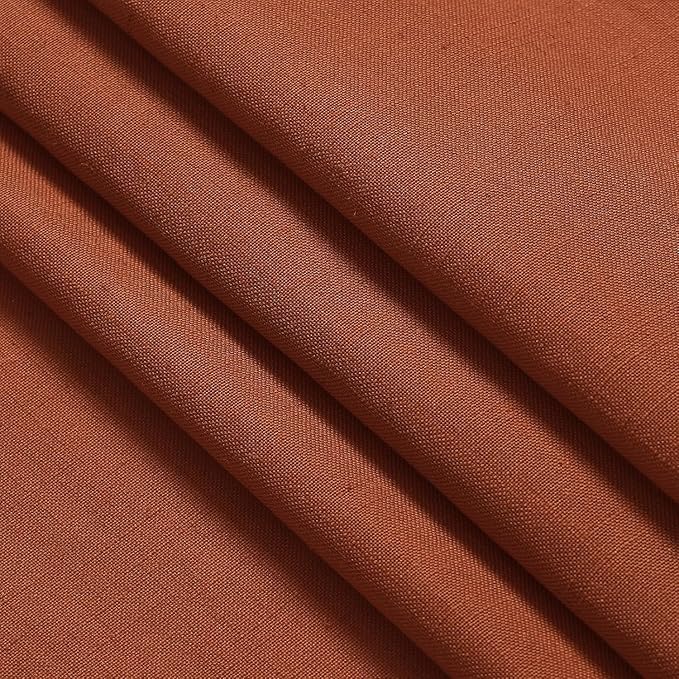 Nanspring Extra Wide Linen Curtains for Living Room 84 Inches Long Terracotta Light Filtering Semi Sheer Boho Farmhouse Curtain for Bedroom Office Luxury Back Tab and Rod Pocket 100x84, 2 Panels