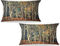 Rustic Autumn Forest Pillow Covers 20x12 Set of 2, Fall Home Room Decor, Vintage Botanical Nature William Morris Inspired Decorative Throw Pillow Covers for Home Bedroom Living Room