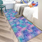 Super Soft Fluffy Living Room Area Rug 2x10 ft Purple Rainbow Tie-Dyed Shaggy Furry Carpet Washable Non-Slip Carpets Bedroom Bedside Nursery Rug Cute Colorful Room Decor for Girls