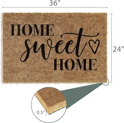 Barnyard Designs Doormat Welcome Mat for Outdoors, Large Front Door Entrance Mat, Brown (Home Sweet Home, 36x24)