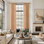 Nanspring Camel Linen Curtains for Living Room Extra Long 126 Inches Long Back Tab Light Filtering Semi Sheer Curtain Vintage Rustic Decor Floor to Ceiling High Window for Bedroom 52x126, 2 Panels