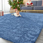 OLANLY 9x12 Machine Washable Large Area Rugs for Living Room, Bedroom, Soft Fluffy Shaggy Bedside Rug, Indoor Floor Carpet for Kids Girls and Boys, Dorms, Nursery, Home Decor, Blue