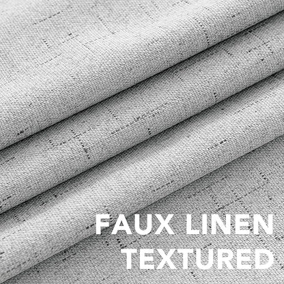 H.VERSAILTEX 100% Blackout Curtains for Bedroom Thermal Insulated Linen Textured Curtains Heat and Full Light Blocking Drapes Living Room Curtains 2 Panel Sets, Glacier Gray, 52x96 Inch