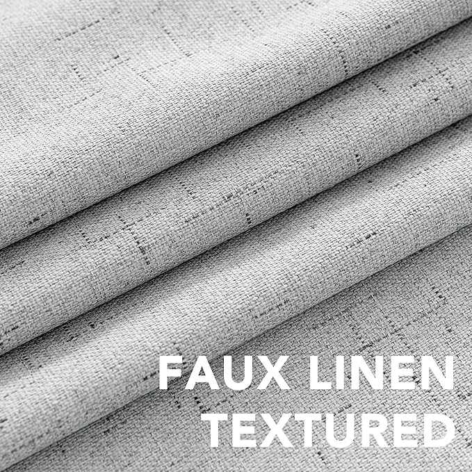 H.VERSAILTEX 100% Blackout Curtains for Bedroom Thermal Insulated Linen Textured Curtains Heat and Full Light Blocking Drapes Living Room Curtains 2 Panel Sets, 42x54 Inch, Glacier Gray
