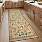 GarveeHome Floral Rug 2.5x10 Runners for Hallways, Boho Kitchen Runner Rugs Non Slip Bath Runners, Vintage Washable Runner Rug for Bedroom, Soft Long Rugs for Entryway Bathroom Laundry Dorm, Beige