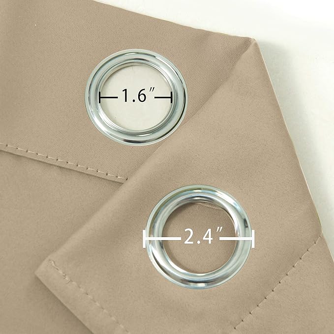 LEMOMO Beige Blackout Curtains 34 x 54 Inch Length/Set of 2 Curtain Panels/Thermal Insulated Room Darkening Blackout Curtains for Bedroom