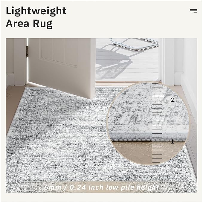 Soalmost 3x20 Hallway Runner Rug - Extra Long Carpet Runners for Hallways 20ft Non Slip Stain Resistant Rugs Runner for Living Room Bedroom 20 Feet Floor Carpet for Kitchen, Grey