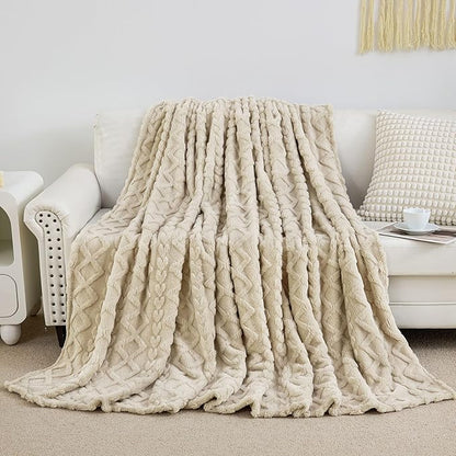 Aganear King Size Blanket - Portable, Breathable & Skin-Friendly for Couch, Sofa, Bed, Office (108"x90", Khaki)