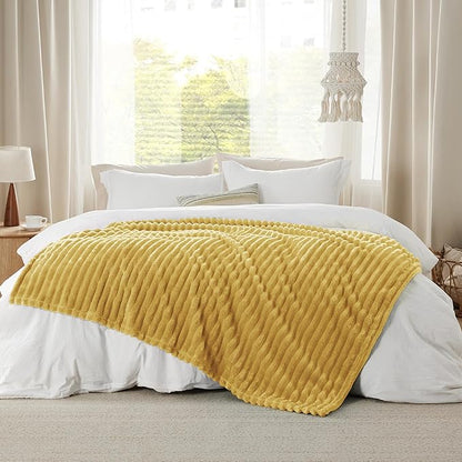 Bedsure GentleSoft Yellow Throw Blanket for Couch - Super Soft Cozy Blankets for Women, Cute Small Blanket for Girls, 50x70 Inches
