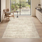 3x5 Washable Area Rug for Entryway, Soft Kitchen Rugs Non Slip for Dining Room, Vintage Abstract Living Room Rug, Thin Area Rugs Indoor for Bedroom, Kids Room Decor(3'x5', Beige/Ivory)