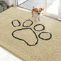 OLANLY Dog Door Mat for Muddy Paws 48x30, Paw Print Design, Absorbs Moisture and Dirt, Absorbent Non-Slip Washable Doormat, Quick Dry Chenille Mud Mat for Dogs, Entry Indoor Entryway Carpet, Sand