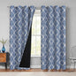 Beauoop 100% Blackout Curtains 84 Inches Long 2 Panels for Bedroom Living Room Blue Moroccan Geo Room Darkening Thermal Insulated Soundproof Grommet Top Window Treatments Drapes, 50x84 Set of 2