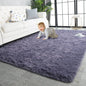 TWINNIS Super Soft Shaggy Rugs Fluffy Carpets 8x10 Feet, Indoor Modern Plush Area Rugs for Living Room Bedroom Kid Room Nursery Home Decor, Upgrade Anti-Skid Rectangular Fuzzy Rug, Grey Purple