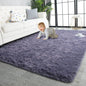 TWINNIS Super Soft Shaggy Rugs Fluffy Carpets 3x5 Feet, Indoor Modern Plush Area Rugs for Living Room Bedroom Kids Room Nursery Home Decor, Upgrade Anti-Skid Rectangular Fuzzy Rug, Grey Purple