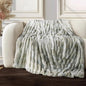 Ultra Soft Cozy Faux Fur Throw Blanket, Fuzzy Plush Thick Fur Blanket, Oversize Luxury Fluffy Blanket for Couch, Sofa, Bedroom, and Living Room,50x60 Inches,Double Sided Tie-Dye Light Grey