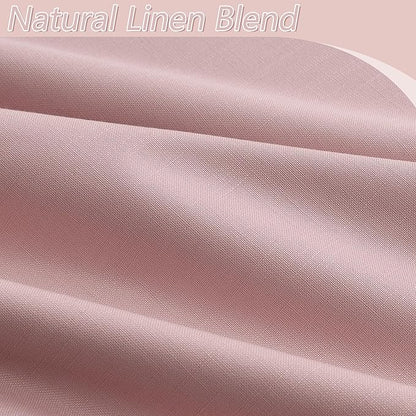 Guken 100% Blackout Linen Curtains 96 Inch 2 Panels Set for Girl's Bedroom, Living Room, Nursery, Back Tab Thermal Insulated Black Out Drapes Room Darkening, Pink