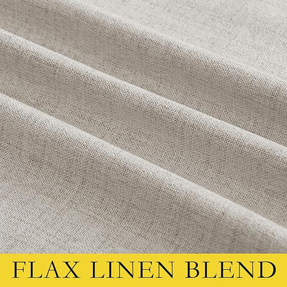 NICETOWN Brich Vintage Open Linen Weave Flax Thermal Curtains, 100% Blackout Curtains 108" Long for Dining Room, Soundproof Window Treatment Drapes for Home Office, 62" Wide Per Panel, Set of 2