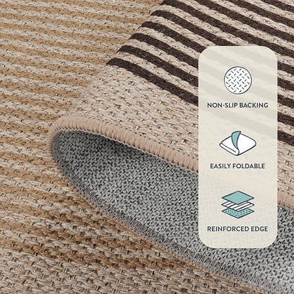 Lahome Enfys Modern Rainbow Easy Jute Rug, 2x6 Kitchen Runner Washable Rug Runners for Hallways Farmhouse Carpet, Non Slip Indoor Outdoor Runner Contemporary Door Mat for Laundry Porch