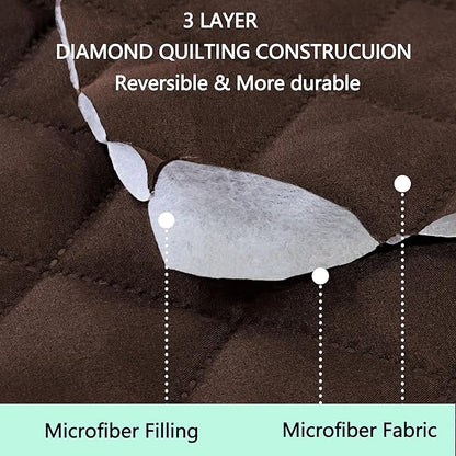 Reversible Loveseat Sofa Covers Couch Cover Furniture Protector(Loveseat Small,Chocolate/Chocolate)