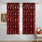 NICETOWN 2 Panels Red Christmas Curtains W42 x L63 in, Rod Pocket Gold Stamping Xmas Tree Printed Window Treatments for Bedroom, Living Room, Thermal & Privacy Draperies for Holiday Party Home Decor