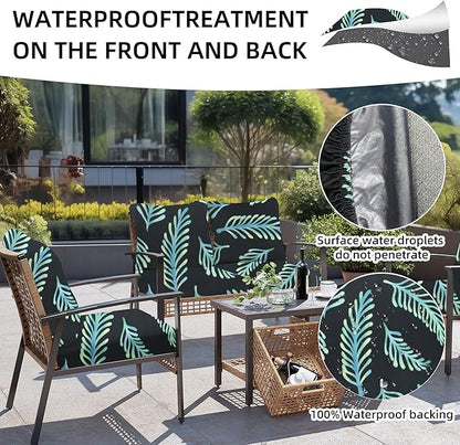 8Pcs Outdoor Cushion Covers, Patio Cushion Covers,Stretch Elastic Slipcovers, Replacement Washable & Reusable Furniture Protector for Patio Couch (Fir-Pattern,Cover Only)