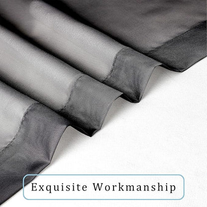 OWENIE Black Sheer Curtains, Sheer Curtains 63 inch Length 2 Panels Set, Rod Pocket Voile Fimly Sheer Drapes for Living Room/Bedroom, 2pcs, Each 42" W x 63" L, Black