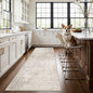 Hallway 3x8 Washable Runner Rug: Abstract Stain Resistant Entryway Kitchen Area Rugs Farmhouse Soft Bathroom Bedroom Print Floor Mat Thin Non-Slip Indoor Carpet for Living Room Laudry(3x8,Beige/Cream)