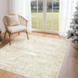UERMEI Square Area Rugs : Washable 5x5 Neutral Modern Abstract Carpet for Living Room Bedroom - Soft Floor Mat with Non Slip Backing for Kitchen Nursery Dorms Farmhouse Home Decor - Beige/Brown