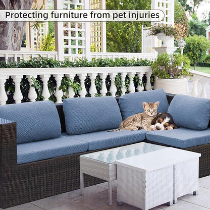 Outdoor Cushion Covers Set,8PCS Patio Furniture Couch Seat Slipcovers, Replacement for Sofa Sectional Chair(Cover，Only)