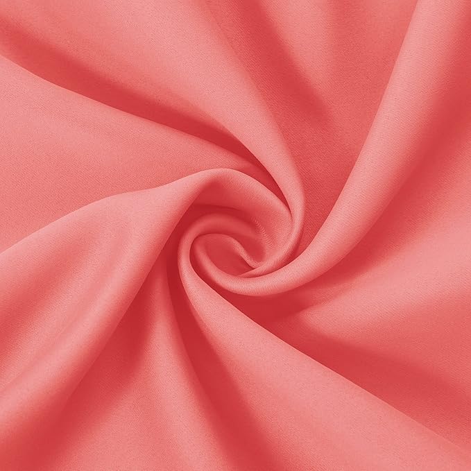LEMOMO Blackout Curtains 52 x 95 inch/Coral Curtains Set of 2 Panels/Thermal Insulated Room Darkening Bedroom Curtains