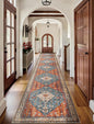 SERISSA Runner Rug for Hallways, 2'6"x16' Washable Non Slip Kitchen Runner Rug, Extra Long Boho Rug Ultra Soft Vintage Tribal Print Floor Carpet for Bedroom Hallway Entryway Bathroom Laundry Room