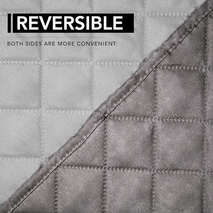 Easy-Going Oversized Recliner Cover Reversible Couch Cover Sofa Cover for Living Room Water Resistant Furniture Protector with Elastic Straps for Pets Dog (Oversized Recliner, Gray/Light Gray)