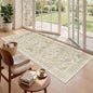 Madane Hallway Runner Rug 3x6 - Washable Kitchen Rugs Entryway Rug Runner Vintage Soft Floor Mat Non Slip Indoor Farmhouse Carpet for Bathroom Living Room Bedroom (3 X 6, Beige/Blue)